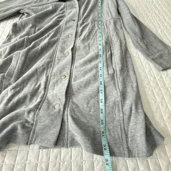 Chasor Womens Heather Gray Snap Button Long Hoodie Jacket Size S - Picture 8 of 9